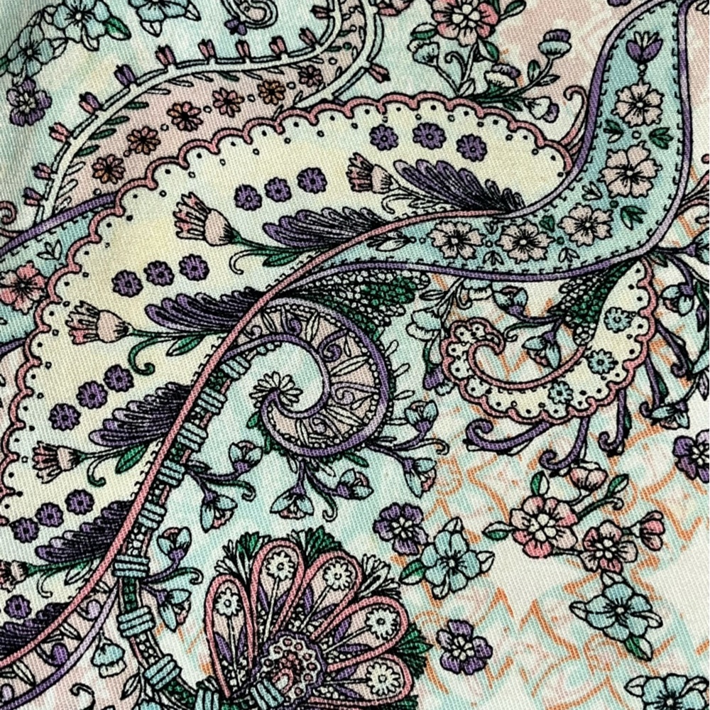 Talbots Multi Colored Paisley Skirt With Pockets Size 12 - Picture 7 of 10
